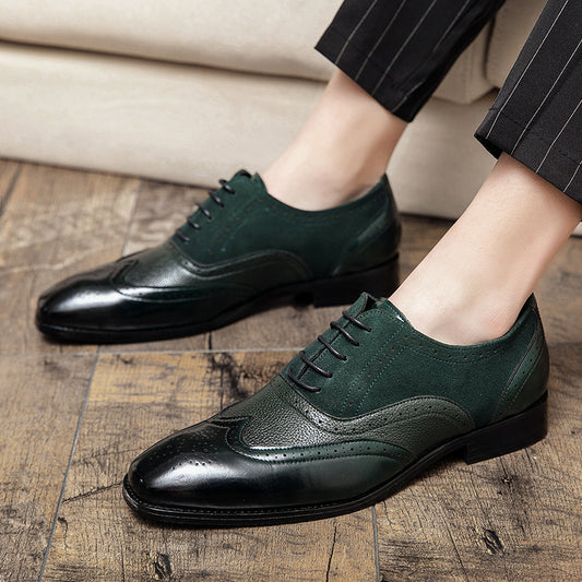 Men's Four Stitching Business Retro Plus Size Leather Shoes