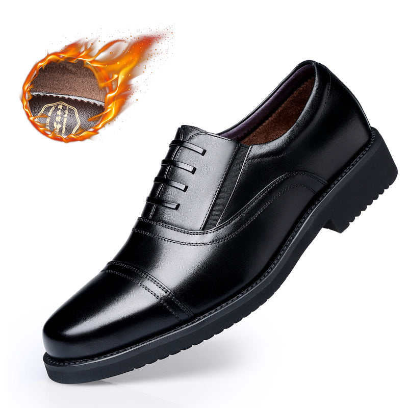 Men's Car Formal Breathable Height Increasing Leisure Three Joint Men's Business Leather Shoes