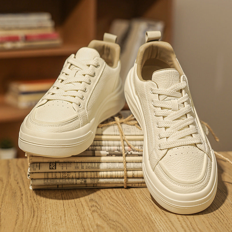 Men's Spring White Fashion Trendy Youth Board Sneakers
