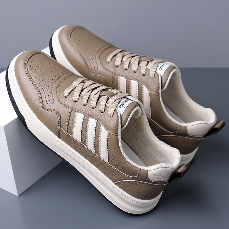 Men's Top Layer Cowhide Thick-soled Fashion Genuine Sneakers
