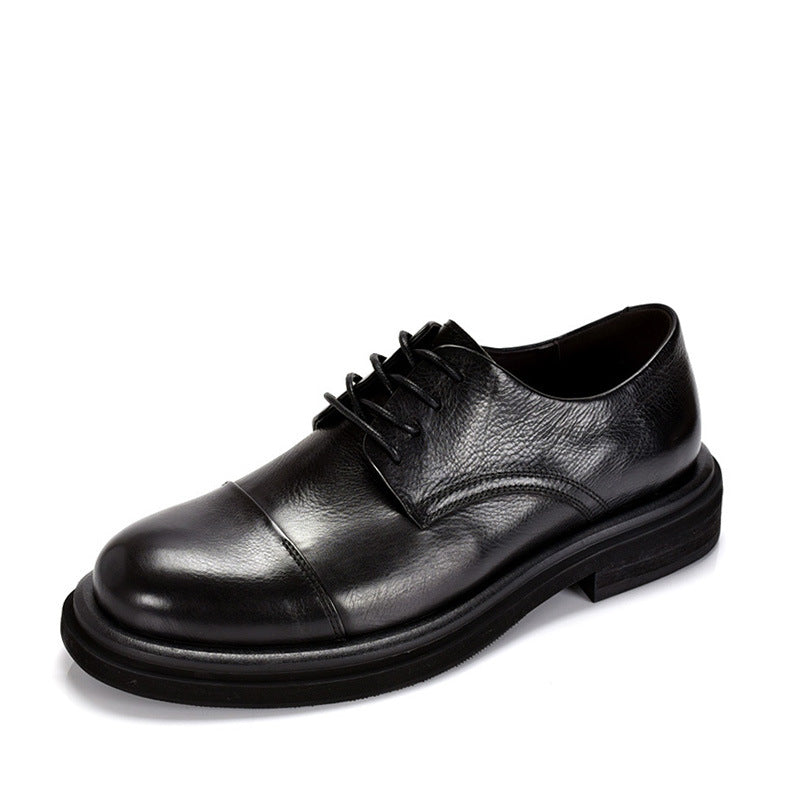 Men's Retro Handmade Leisure Platform Wedding Three Joint Leather Shoes