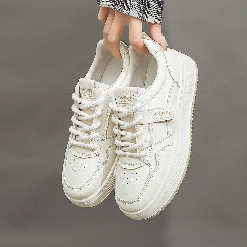 Women's White Spring Sports Leisure Flange In Sneakers