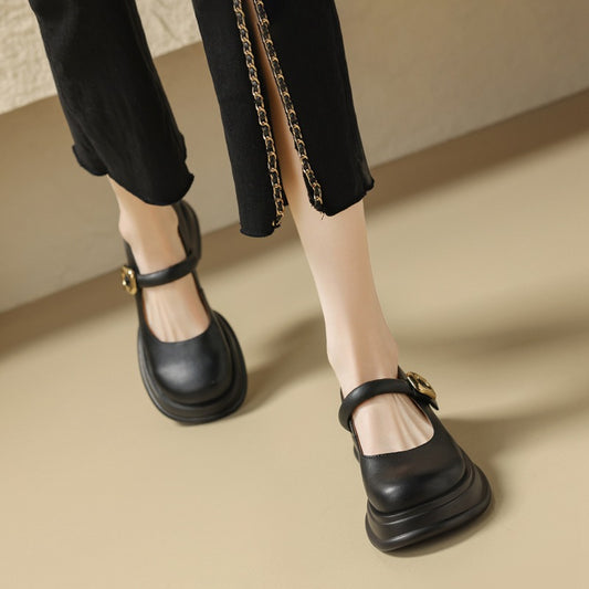 Women's Versatile Platform Fashion Velcro Chunky Low-cut Loafers