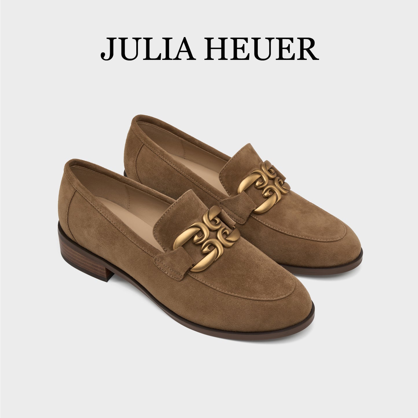 Julia Hull Double Hook Metal Buckle Chunky Round Loafers