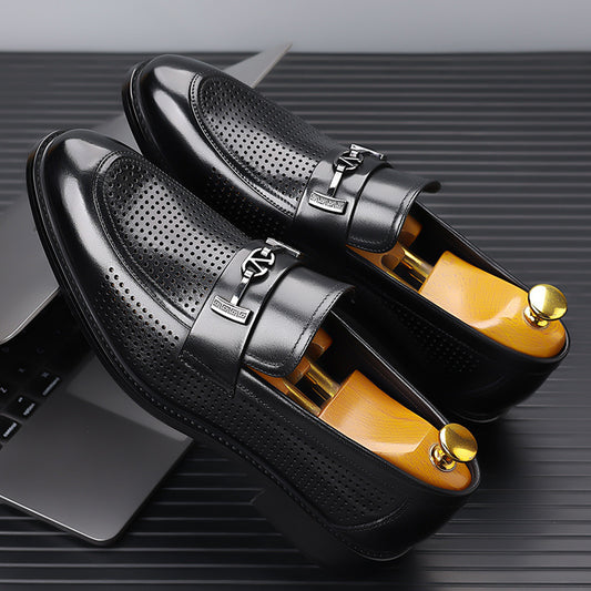 Men's First Layer Cowhide Summer Business Pointed Sandals
