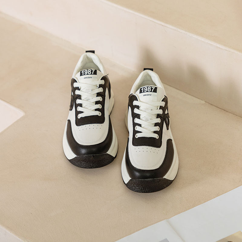 Argan Summer Autumn Authentic Clunky Platform White Height Increasing Sneakers