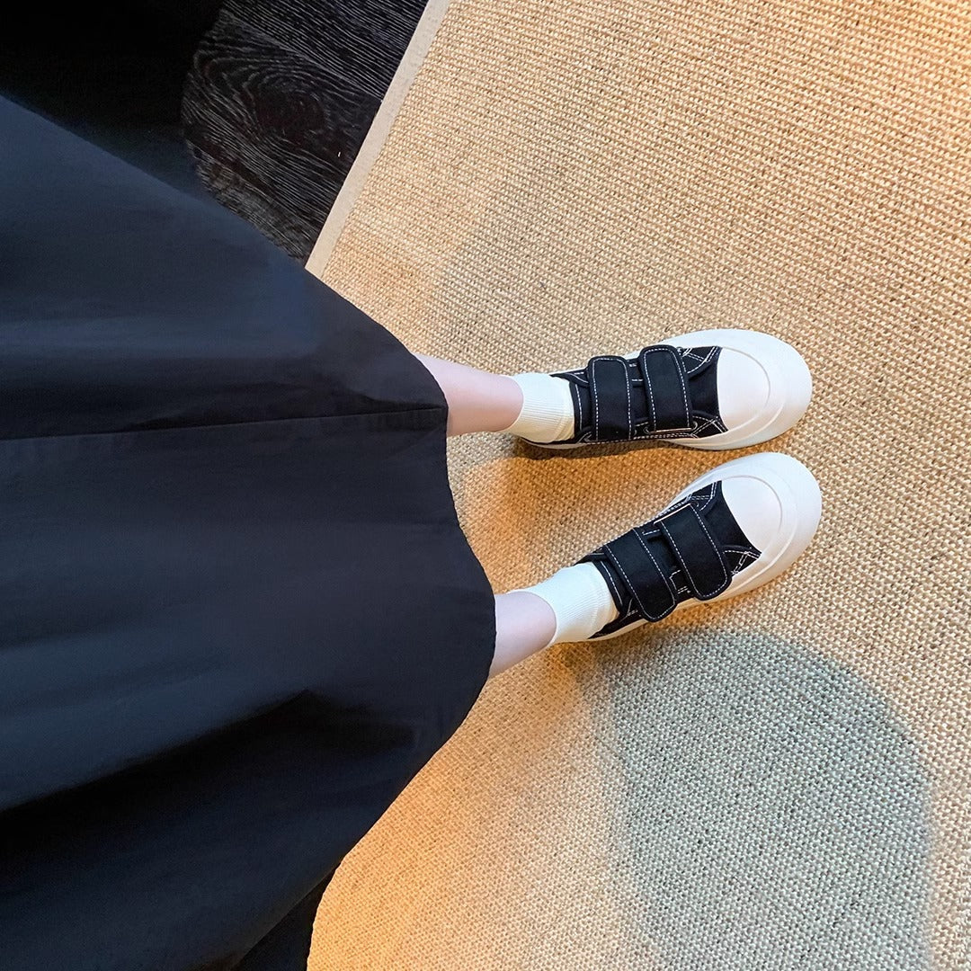 Women's Size Thick Bottom Velcro White Pumps Casual Shoes