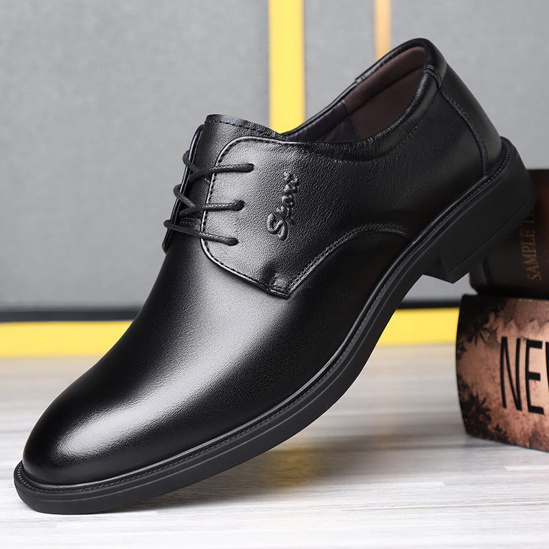 Men's Layer Cowhide Formal Authentic Real Cow Breathable Soft Leather Shoes