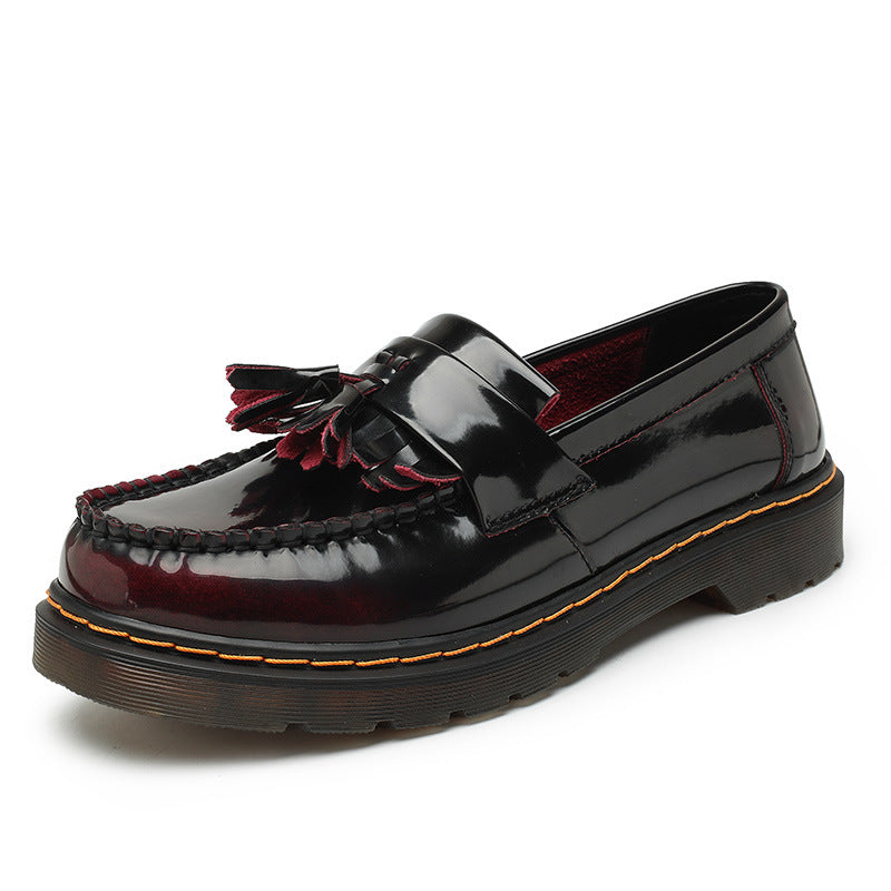 Women's Tassel Genuine British Style Fashion Round Toe Plus Men's Casual Leather Shoes