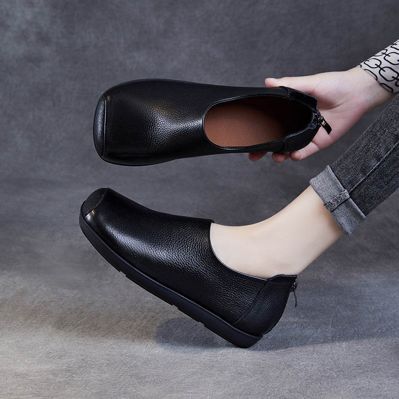 Handmade Genuine Early Autumn Soft Bottom Surface Vintage Low-cut Casual Shoes