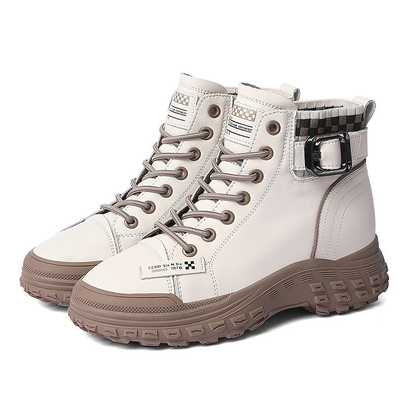 Women's Ankle Thick Bottom Breathable Soft Martin Sneakers