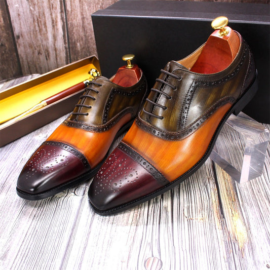 Men's Handmade Good Year Genuine England Style Brogue Oxford Leather Shoes