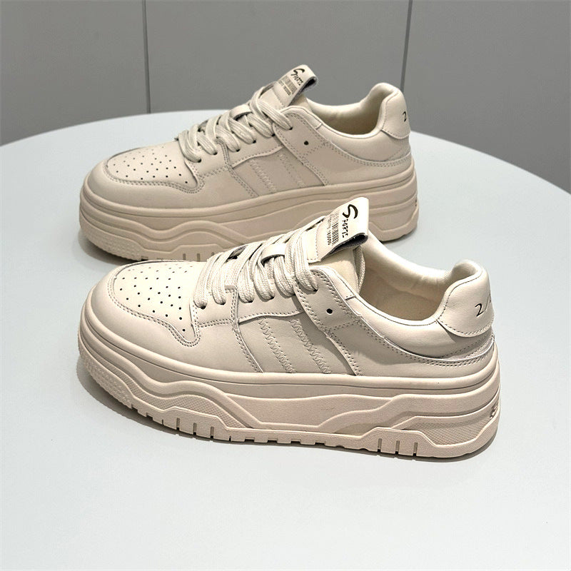 Women's Platform White Spring Black Lightweight Trendy Sneakers