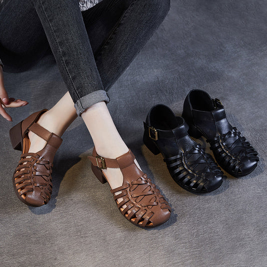 Women's Woven Pitcher Plant Soft Bottom Cutout Heels