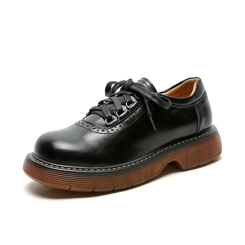 Women's Autumn British Style Round Toe Platform Loafers