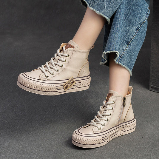 Pumps Front Top Layer Cowhide Light Casual Shoes