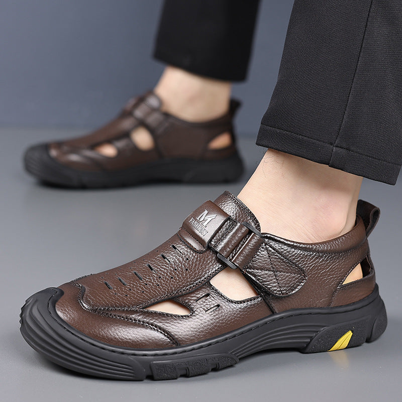 Men's Beach Upstream Breathable Cowhide Sports Mesh Men's Shoes