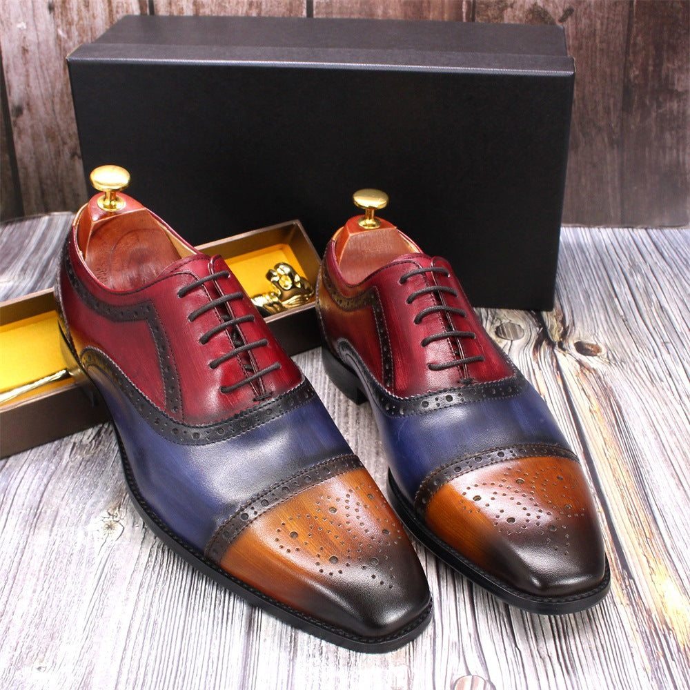 Men's Handmade Good Year Genuine England Style Brogue Oxford Leather Shoes