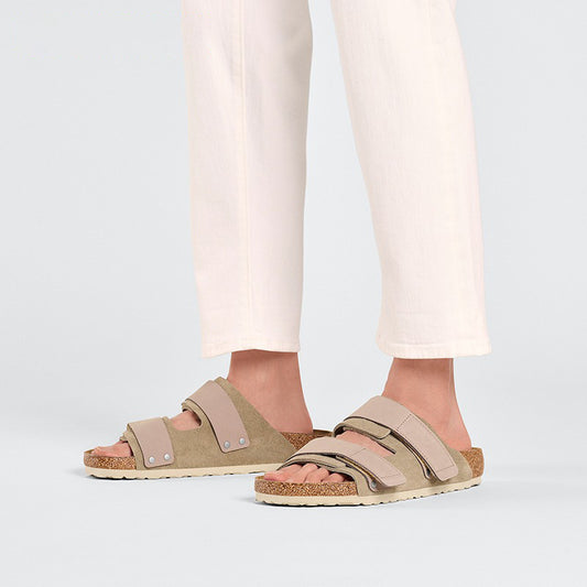 Women's & Men's Genuine Cork Summer Outerwear Suede Velcro Slippers