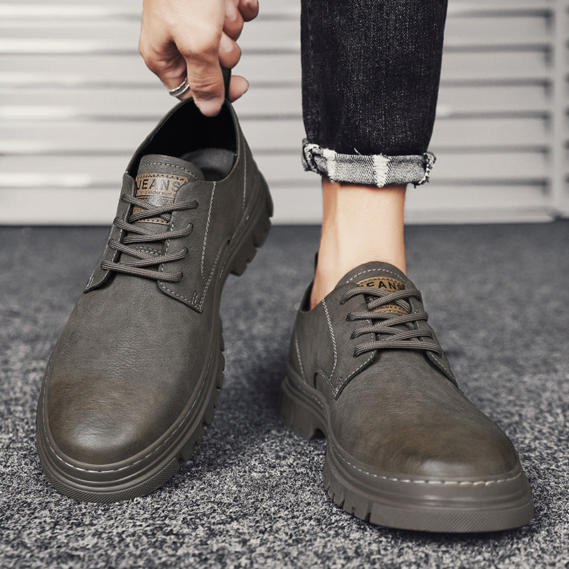 Men's British Style Tide Versatile Retro Men's Casual Leather Shoes