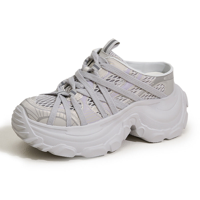 Women's Dad Summer Breathable Mesh Height Increasing Insole Toe Box Sandals