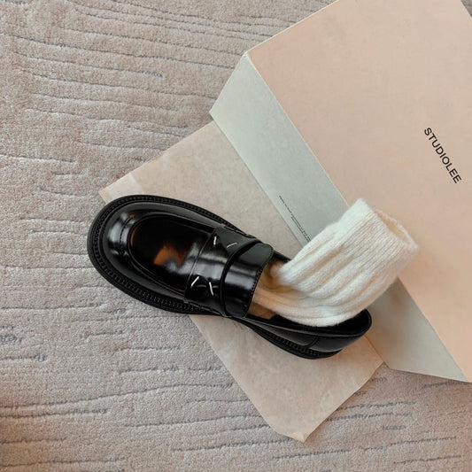 Women's Sheepskin Version Fashionable Genuine England Style Loafers