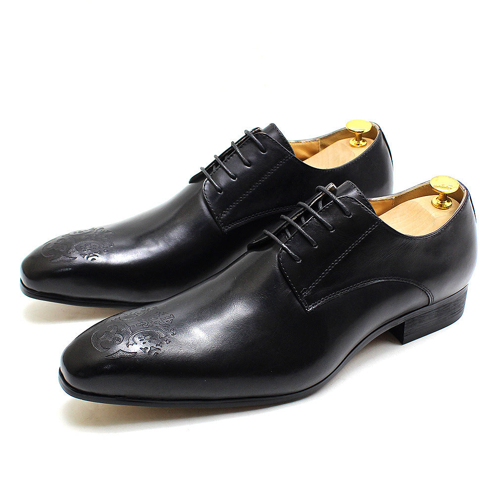 Men's Business Formal Wear Derby Genuine Fashion Leather Shoes