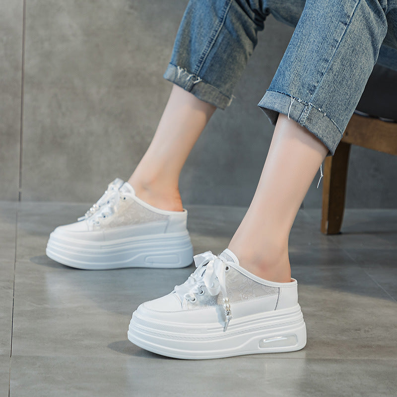 Women's & Men's Wear Mesh Breathable Platform Height Increasing Slippers