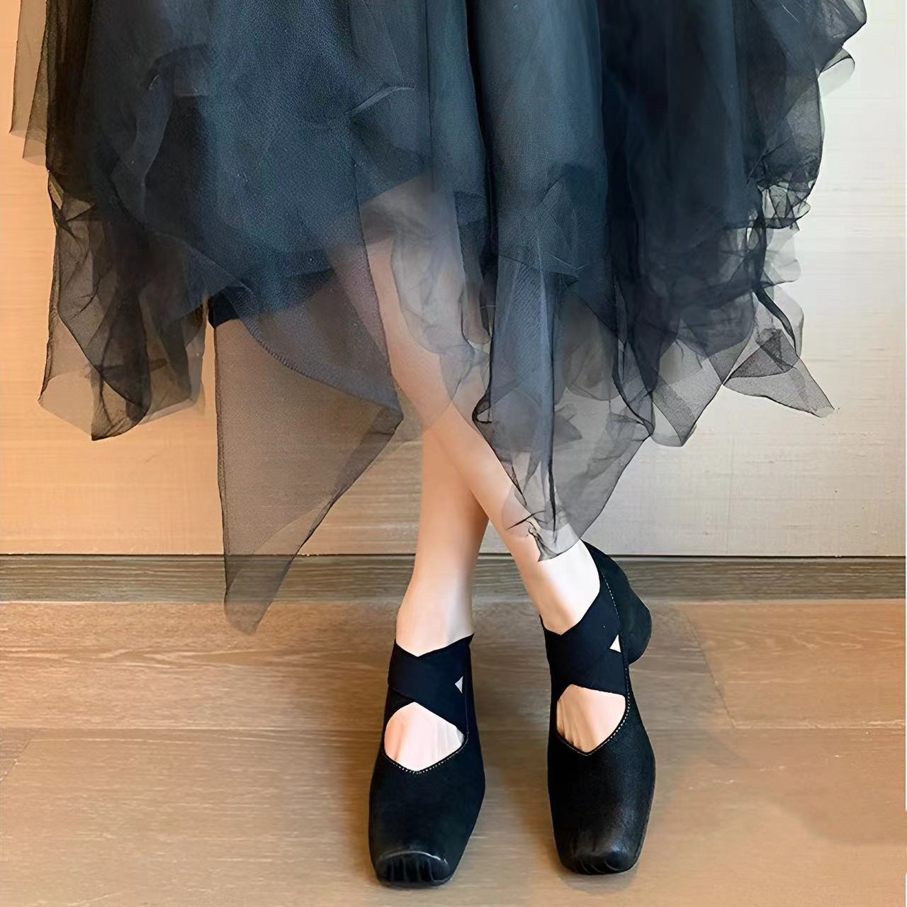 Women's Jane Low Ballet Outer Wear Cross Heels