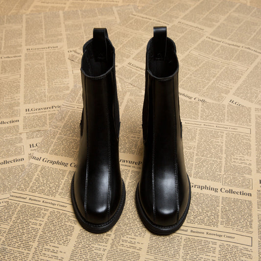 Women's High Single Mid Chunky Thin Martin Boots