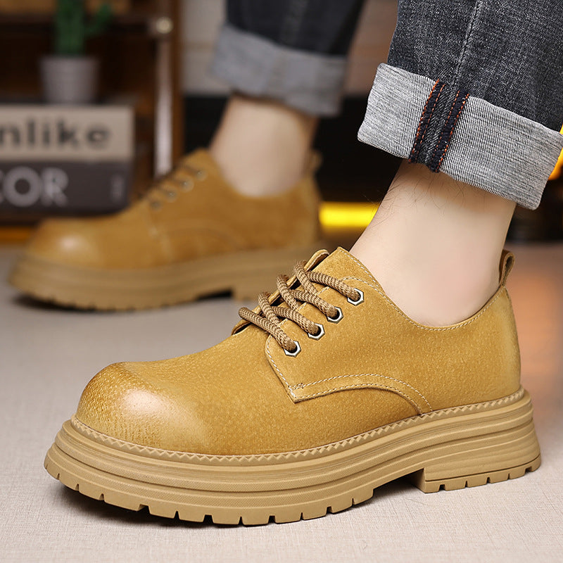 Men's Frosted Big Toe British Style Raise Boots