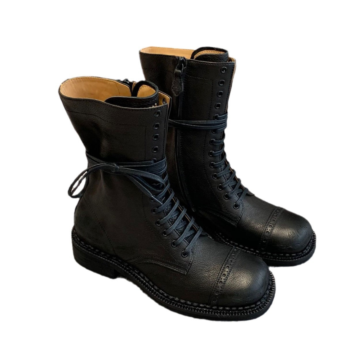 Tube Circumference Model Style Retro Martin Motorcycle Colored Boots