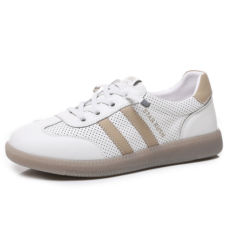 Women's White Summer Hollow Flat Soft Bottom Casual Shoes