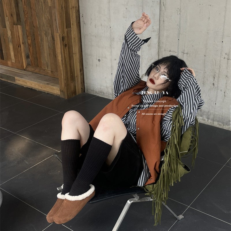 Women's Fashion Vintage Fleece-lined Warm Platform Casual Shoes