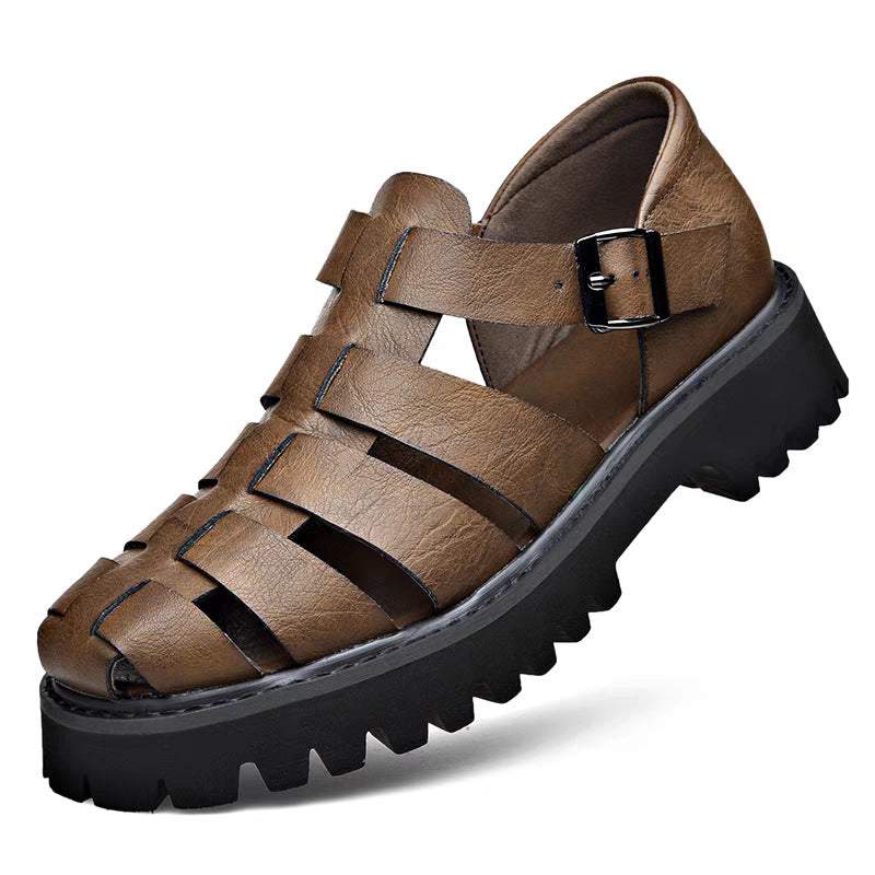 Men's Cool Breathable Lightweight Platform Slip-on Buckle Sandals