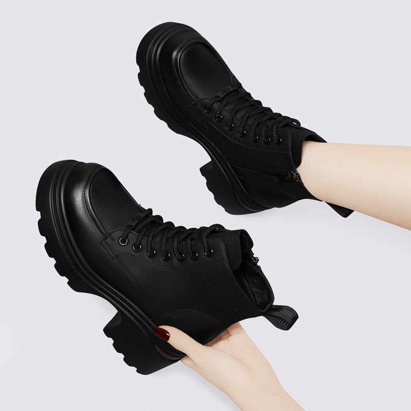 Women's Thick-soled Small High Height Increasing Insole Boots