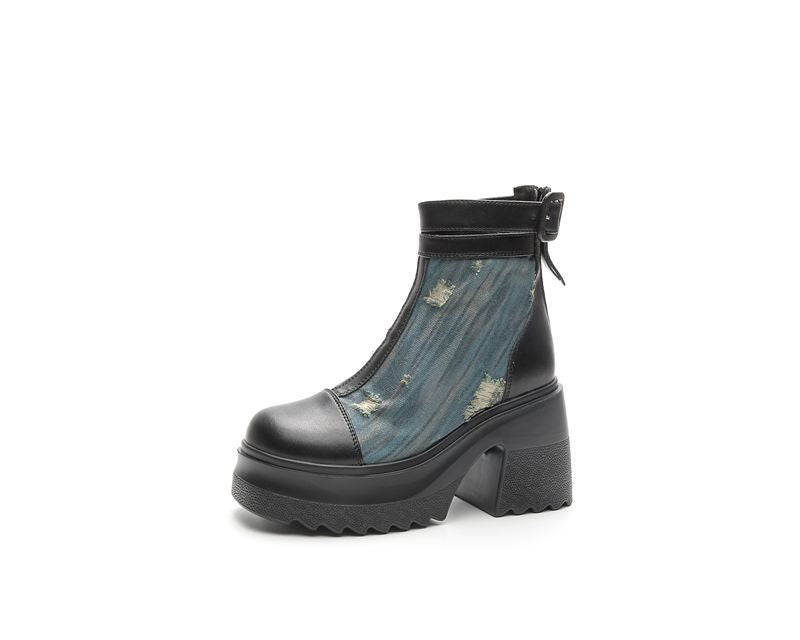 Women's Denim Hollow Martin Genuine Summer Thin Breathable Boots