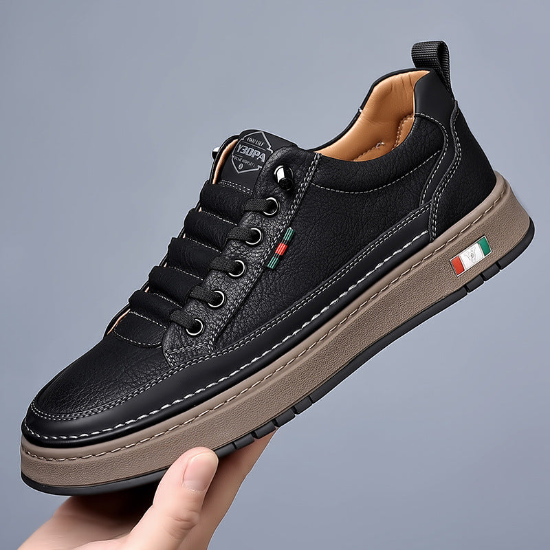 Men's Fashionable Breathable Sports Versatile Daily Commuter Leather Shoes