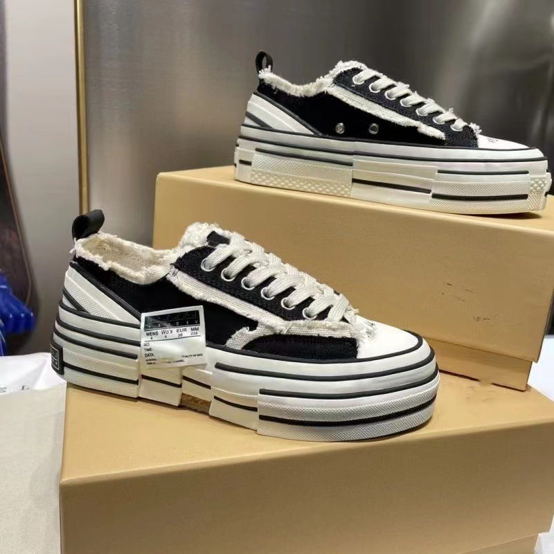 Beggar Unisex Trendy Platform Couple Height Canvas Shoes