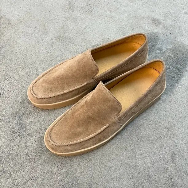 Men's Commuter British Style Slip-on Lazy Lightweight Old Money Men's Casual Leather Shoes