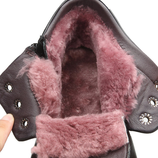 Men's Fur Genuine Cotton Fleece Lined Padded Men's Shoes