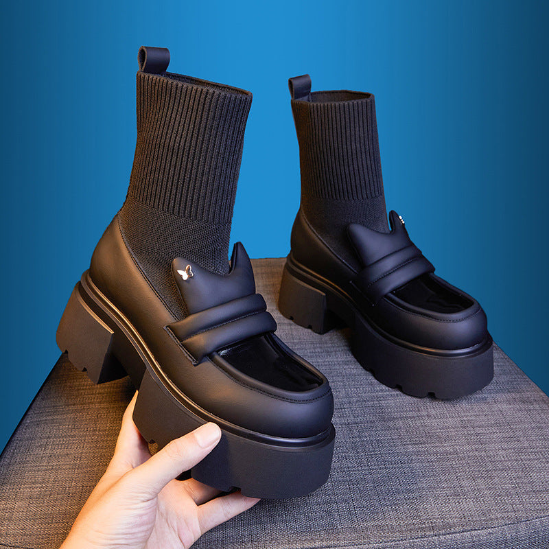 Women's Platform Spring Elastic Socks Slip-on Chunky Loafers