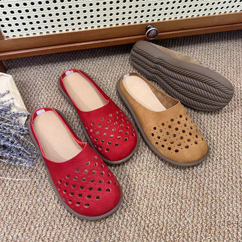 Women's Platinum Mori Style Retro Flat Outdoor Sandals