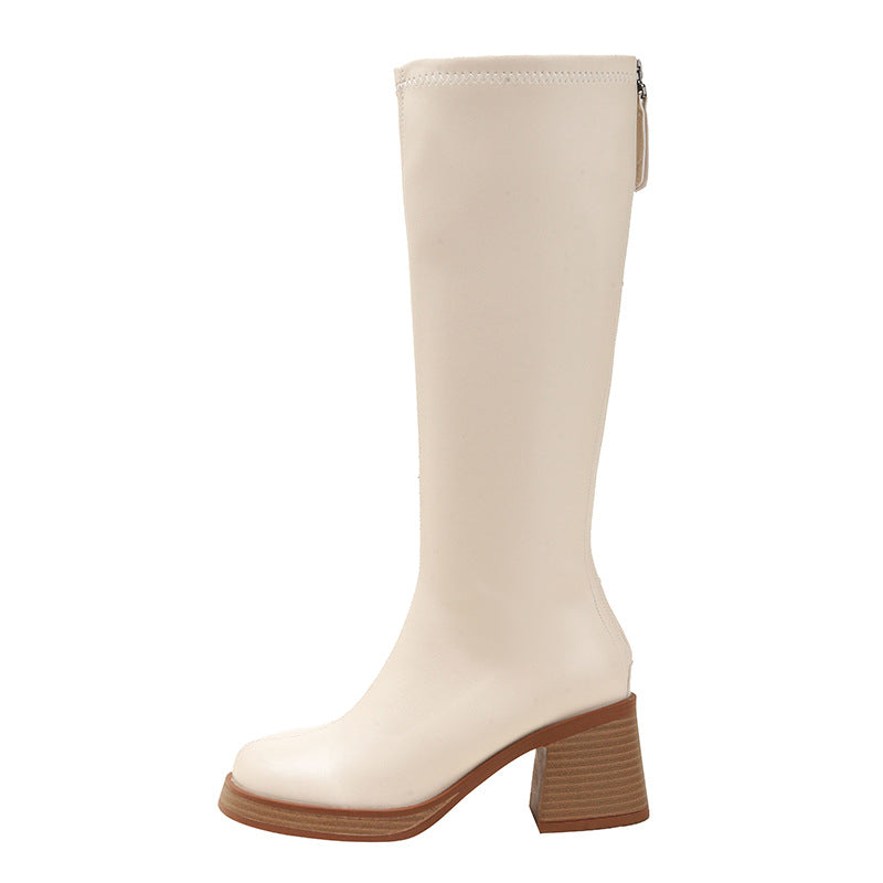Children's Thick High-heeled Thigh Below The Knee Boots