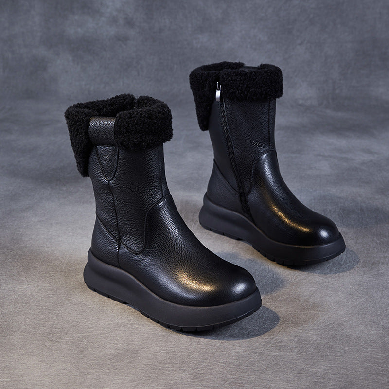 Women's Genuine Thick Bottom Soft Fashion Thickened Snow Boots
