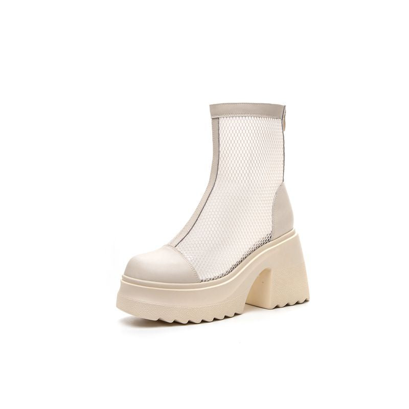Women's Hollow Martin For Genuine Elevator Breathable Muffin Boots