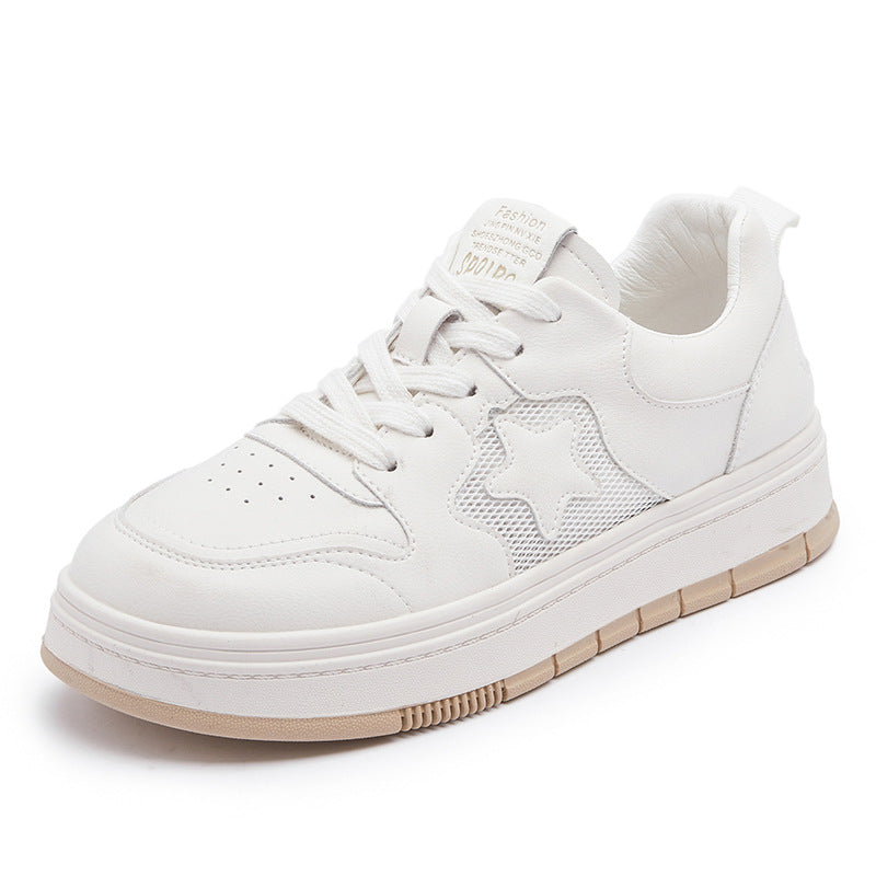 Women's White Summer Versatile Breathable Platform Height Casual Shoes