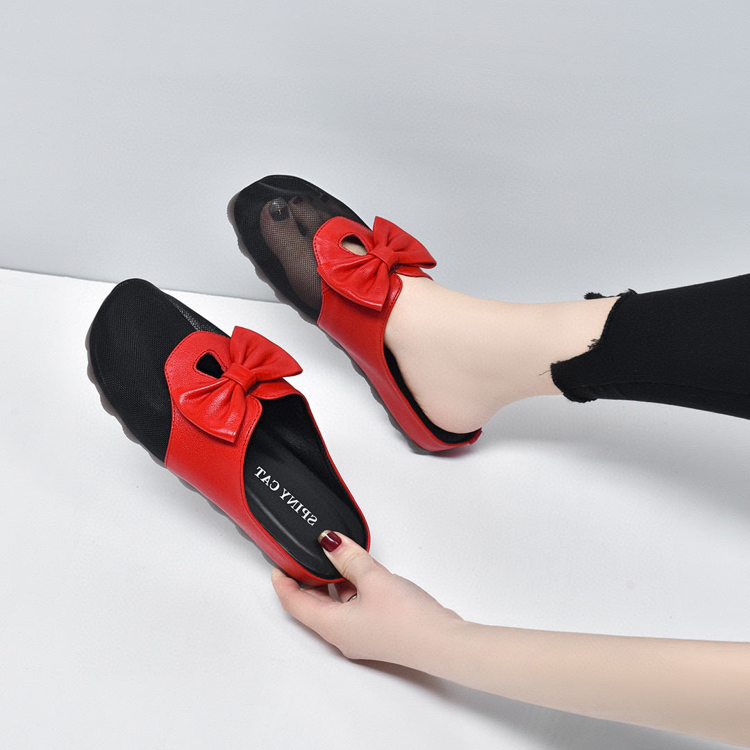 Women's Head Bow Mango Flat Colorful Exaggerated Sandals