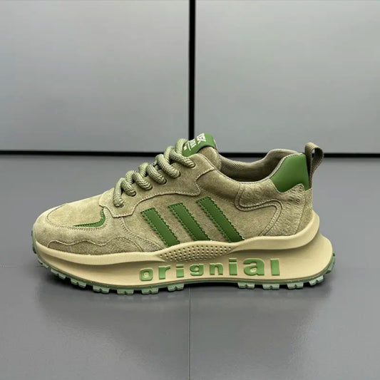 Men's Retro Three Bars Dad Comfortable Elevator Casual Shoes