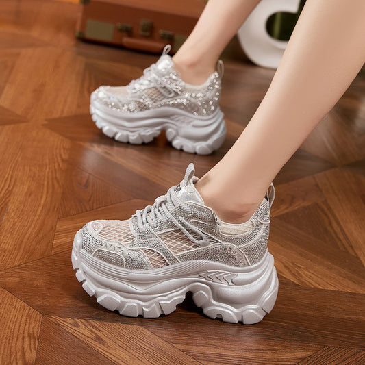 Women's Dad Summer Breathable Mesh Platform Height Sneakers